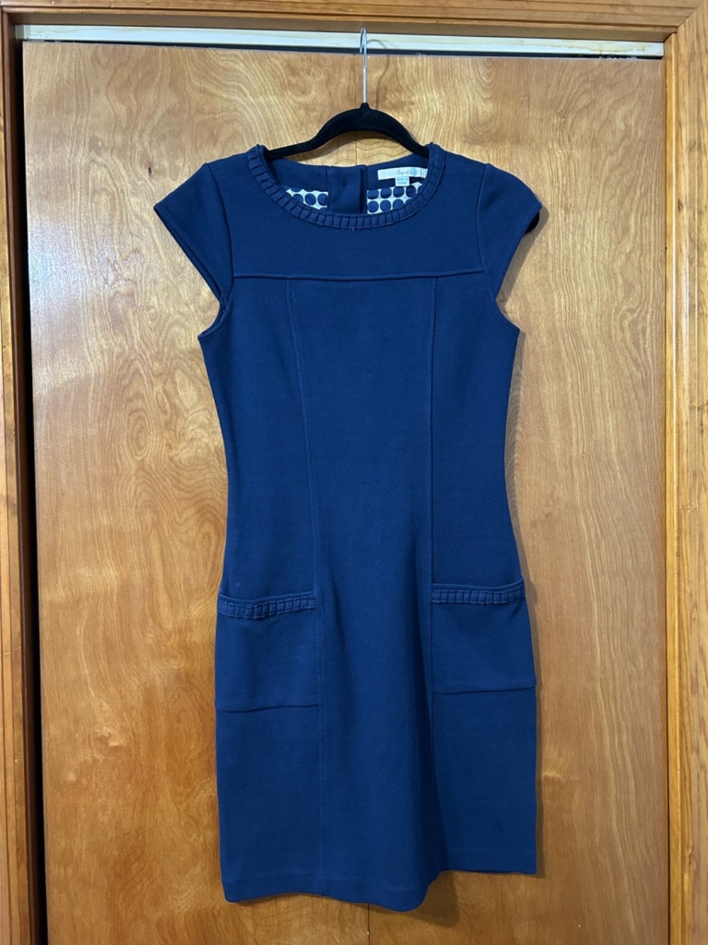 Boden Navy Cap-Sleeve Dress